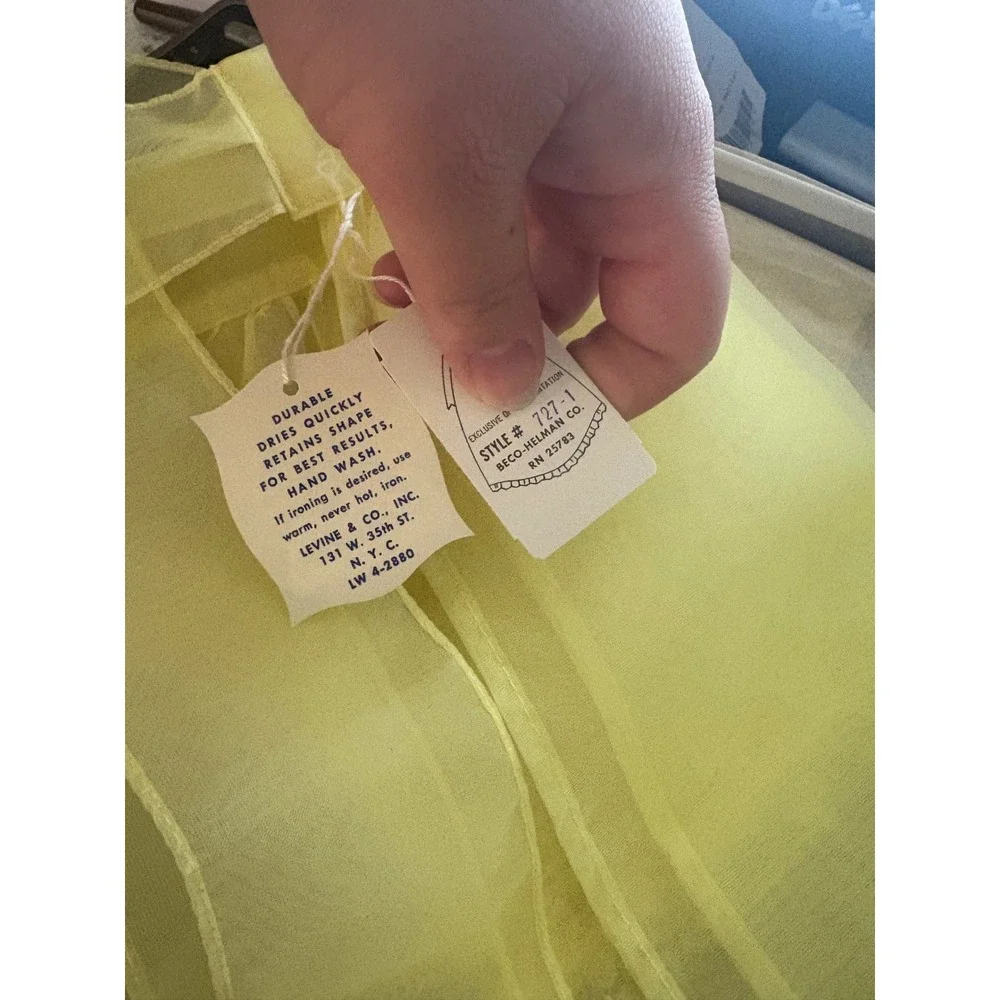 Vintage Apron By Powers Minneapolis Sheer Yellow Lace Trim New In Box